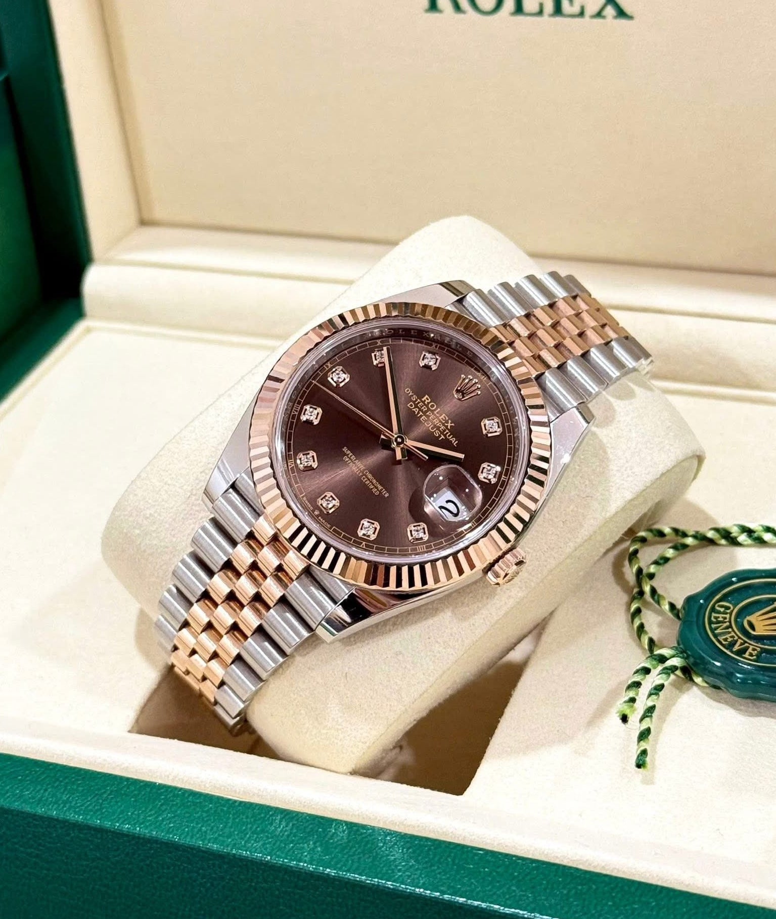 Swiss Luxury Watch | Automatic Mod Watch Brown Dial | 904L Stainless Steel Case | Smooth Bezel | Brown Dial with with Diamonds Indexes