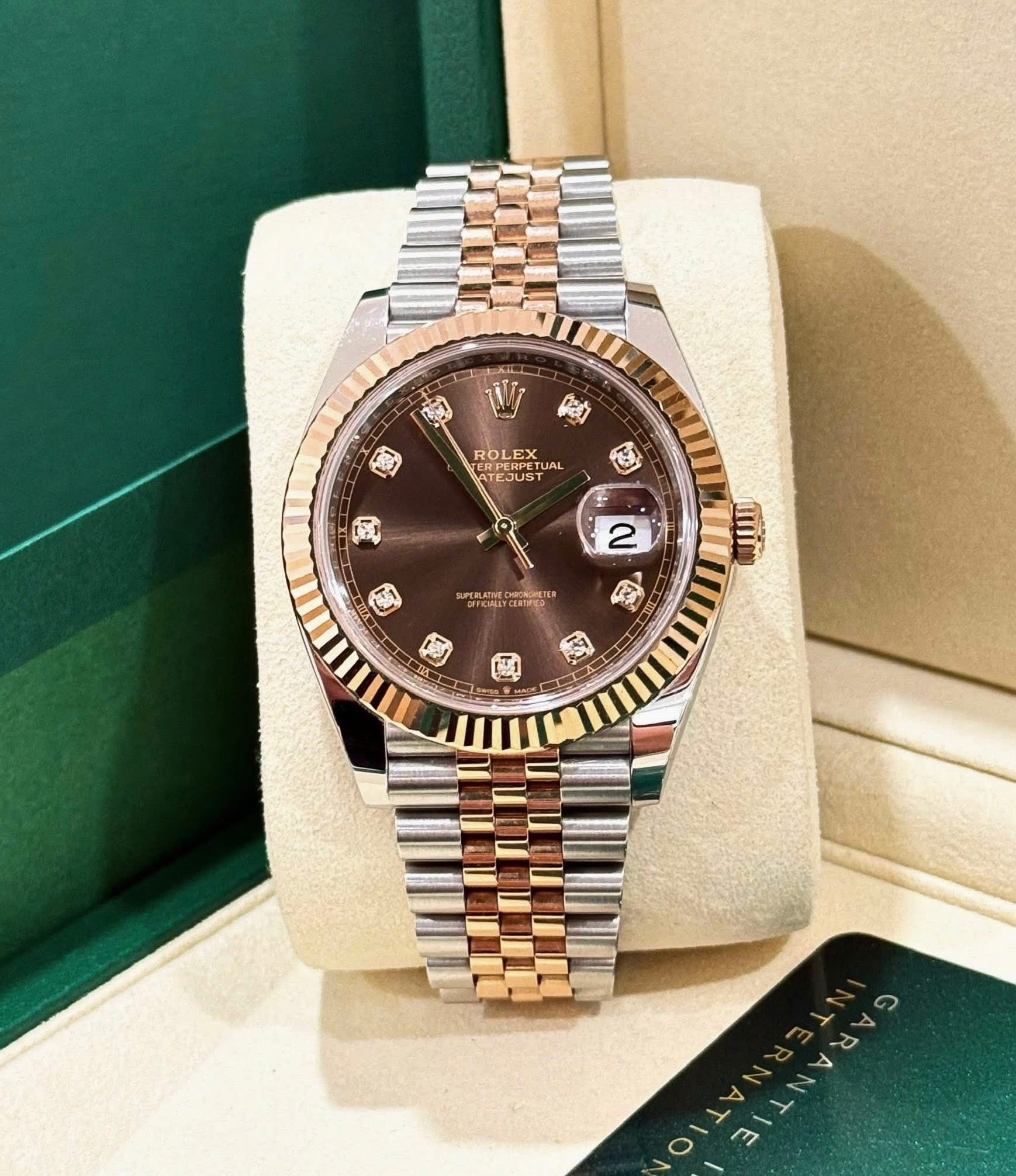 Swiss Luxury Watch | Automatic Mod Watch Brown Dial | 904L Stainless Steel Case | Smooth Bezel | Brown Dial with with Diamonds Indexes