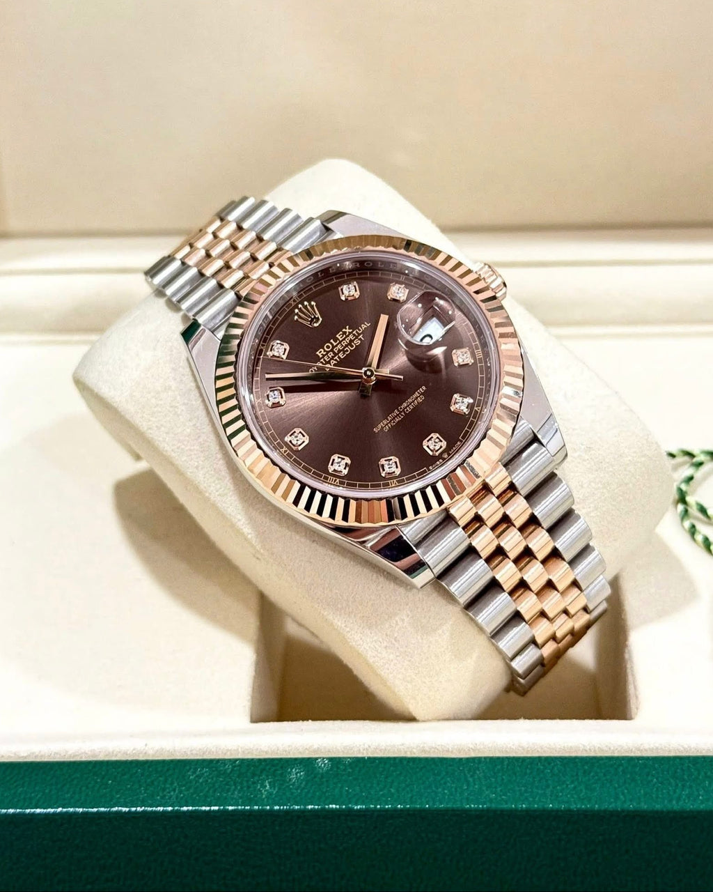 Swiss Luxury Watch | Automatic Mod Watch Brown Dial | 904L Stainless Steel Case | Smooth Bezel | Brown Dial with with Diamonds Indexes