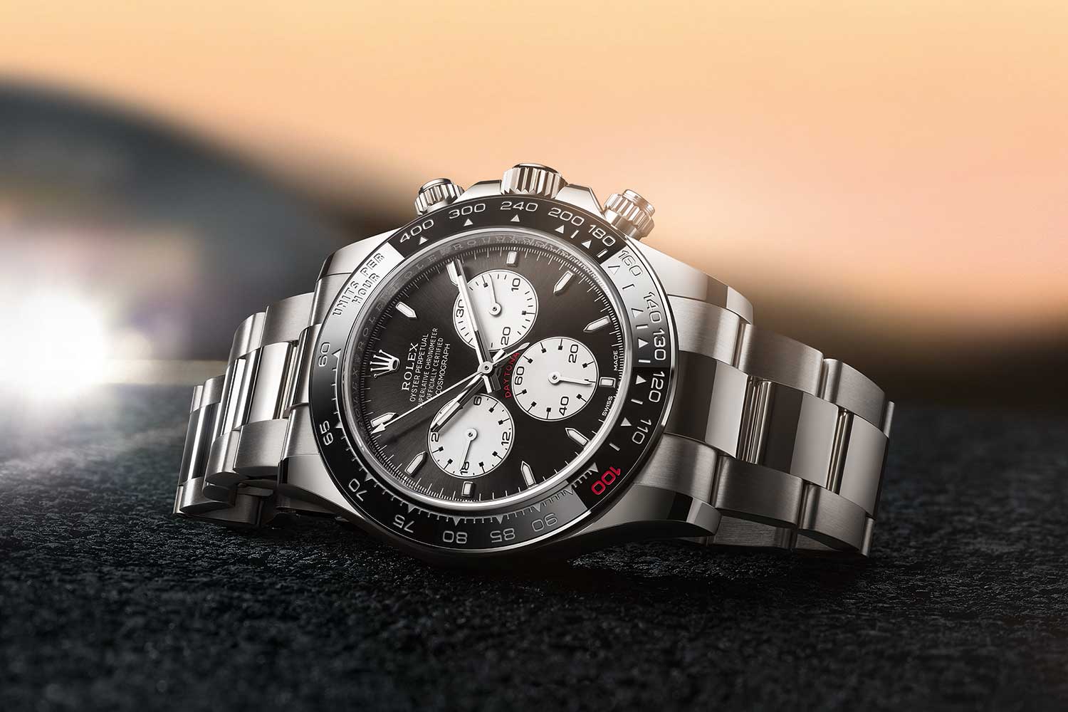 Luxury Swiss Watch | Daytona | Automatic Chronograph | Black Dial | Stainless Steel Case | Oyster Bracelet
