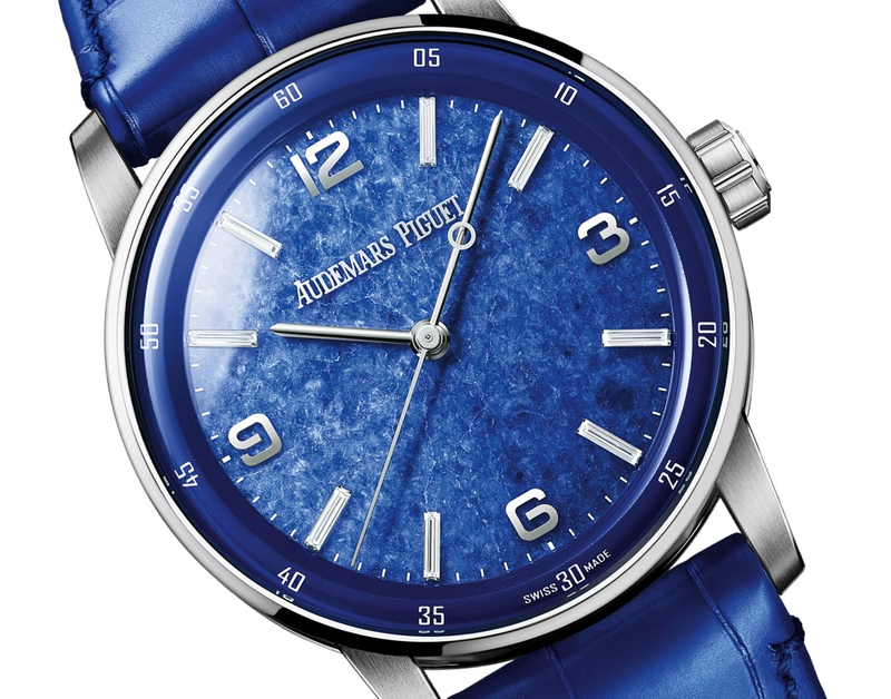 Luxury Swiss-Style Watch | Automatic Movement | Blue Textured Dial | 904L Stainless Steel Case | Leather Strap