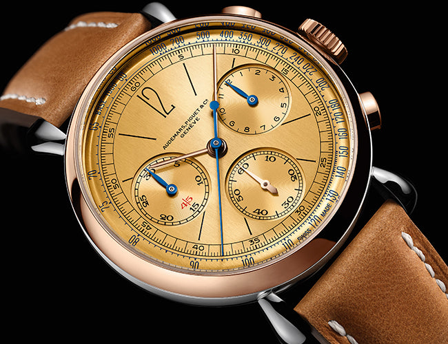 Luxury Swiss Watch | Automatic Chronograph | Champagne Dial | 904L Stainless Steel Case | Brown Leather Strap | Vintage Classic Design