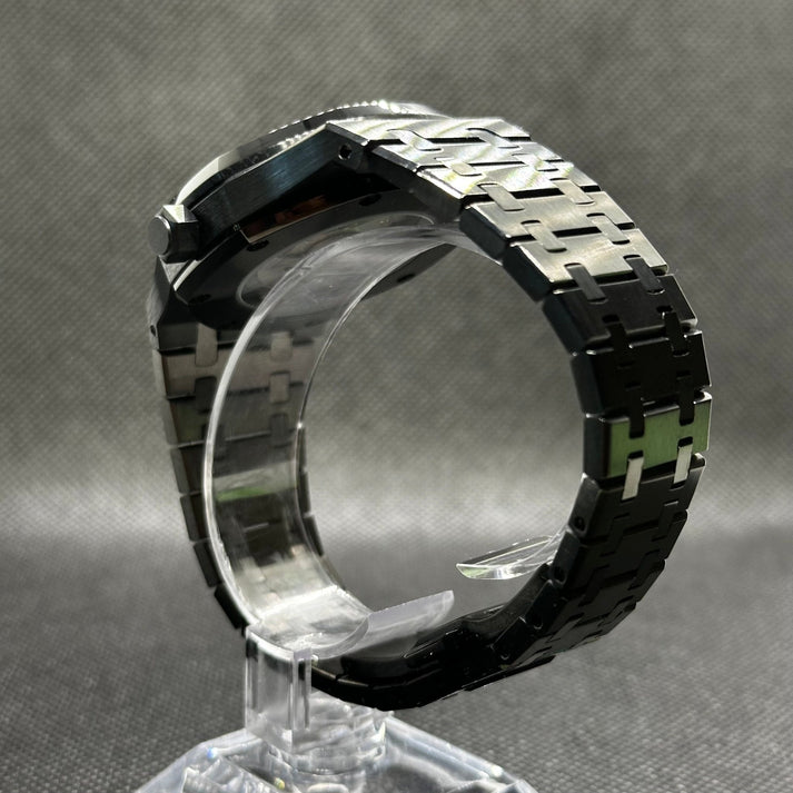 Luxury Japanese Watch | Automatic Movement | Blue Dial with Textured Pattern | Black Stainless Steel Case & Bracelet