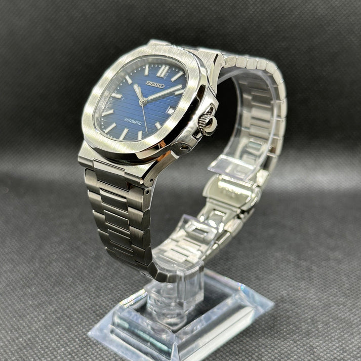Luxury Automatic Watch | Blue Dial | Stainless Steel Case | Date Display