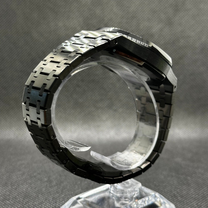 Luxury Japanese Watch | Automatic Movement | Blue Dial with Textured Pattern | Black Stainless Steel Case & Bracelet