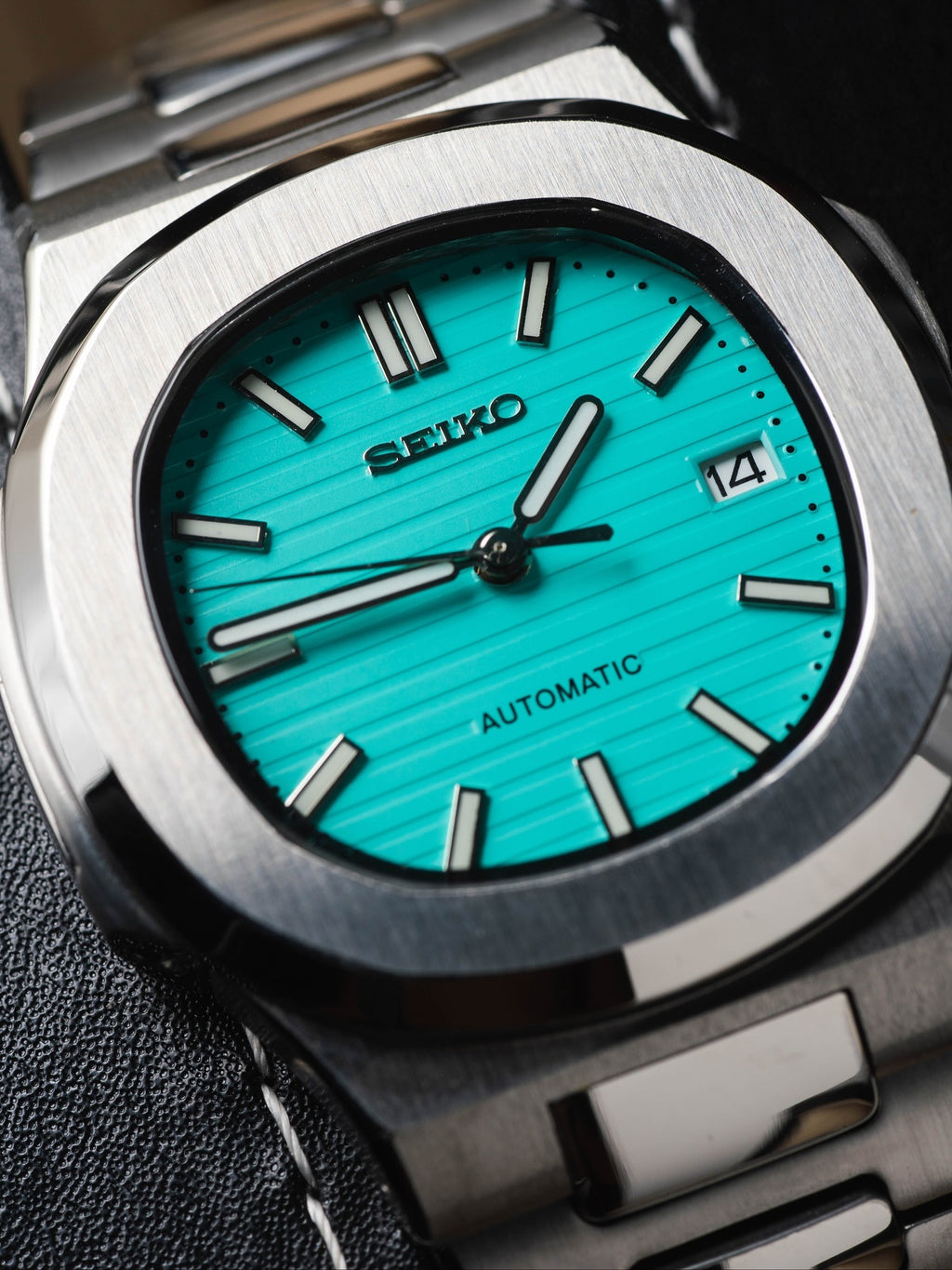 Automatic Mod Watch Style Nautilus | 316L Stainless Steel Case | Tiffany Blue Dial | Oystersteel Stainless Steel Bracelet
