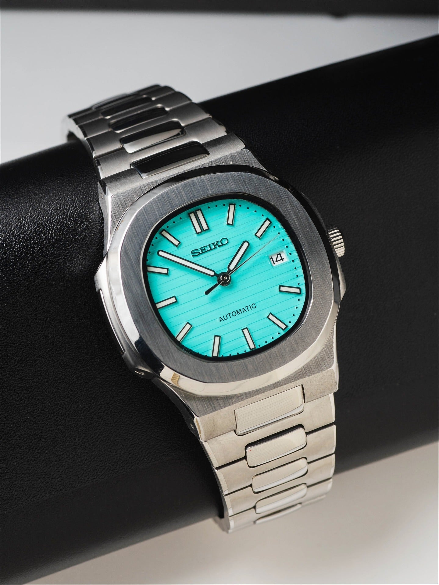 Automatic Mod Watch Style Nautilus | 316L Stainless Steel Case | Tiffany Blue Dial | Oystersteel Stainless Steel Bracelet