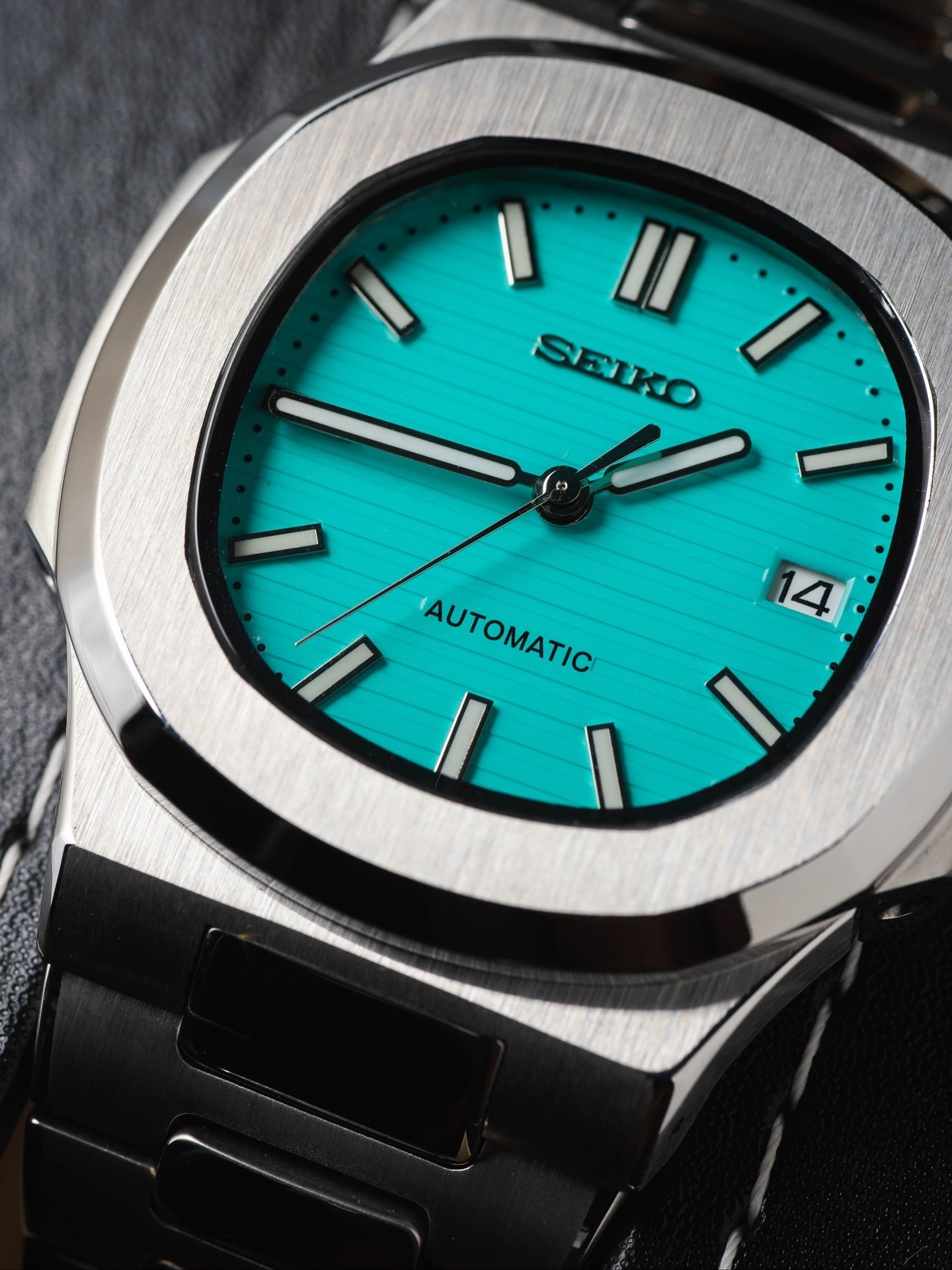 Automatic Mod Watch Style Nautilus | 316L Stainless Steel Case | Tiffany Blue Dial | Oystersteel Stainless Steel Bracelet