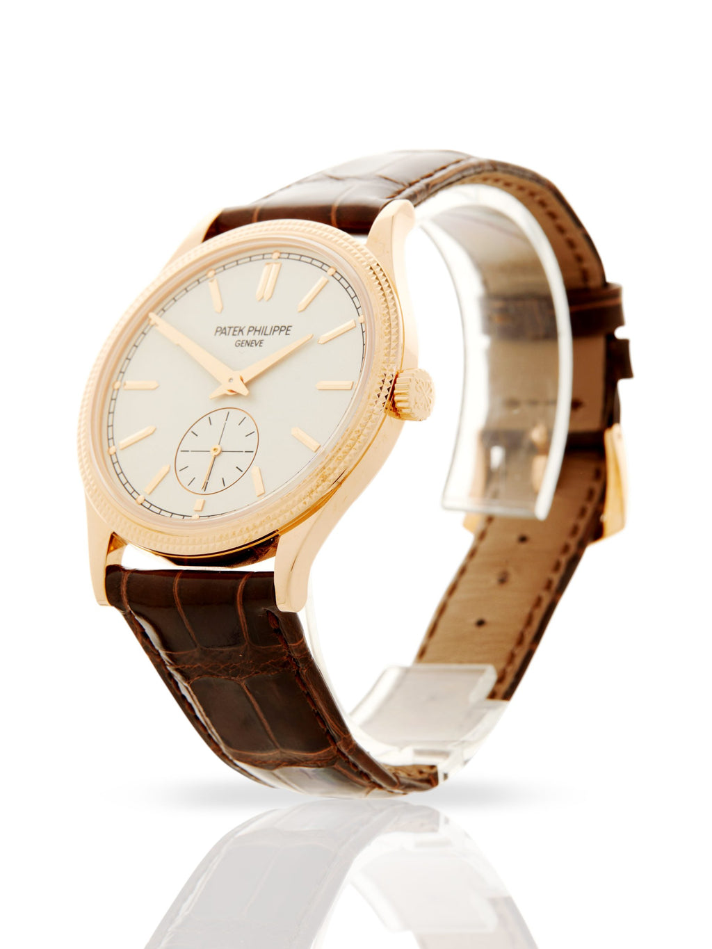 Luxury Swiss Watch | Automatic Movement | White Dial | Stainless Steel Case | Brown Leather Strap | Date Display