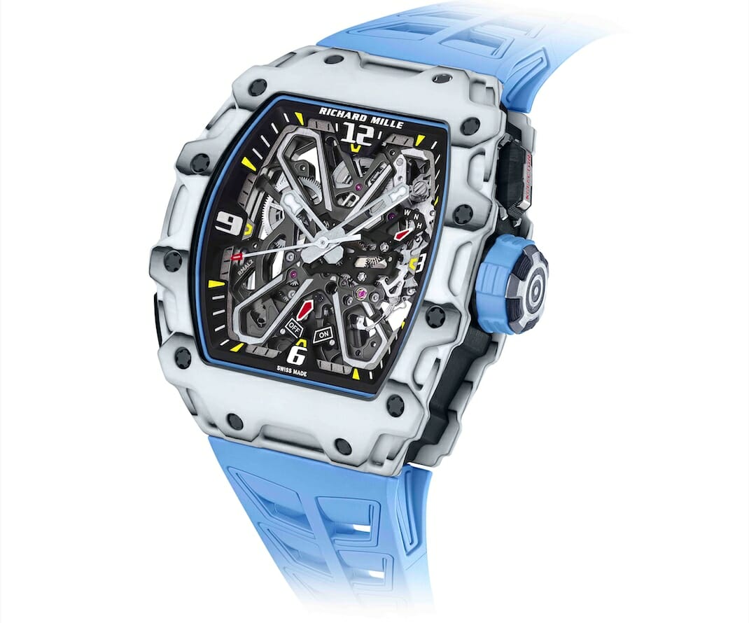 Luxury Automatic Watch | Richard Mille Style | Automatic Movement | Blue Rubber Strap