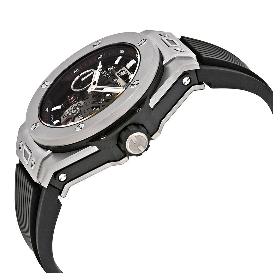 Swiss-Style Skeleton Watch | Automatic Movement | Black Dial with Transparent Case | Rubber Strap | Stainless Steel Bezel