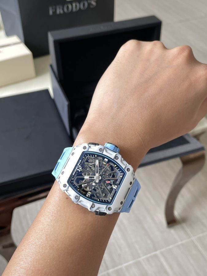 Luxury Automatic Watch | Richard Mille Style | Automatic Movement | Blue Rubber Strap
