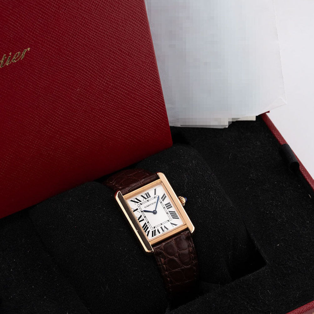 High-end Swiss watch | Automatic watch | Square shape | Leather strap | Roman numerals