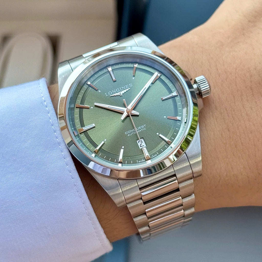 High-end Swiss watch | Automatic watch | Round shape | 904L stainless steel strap | Green dial