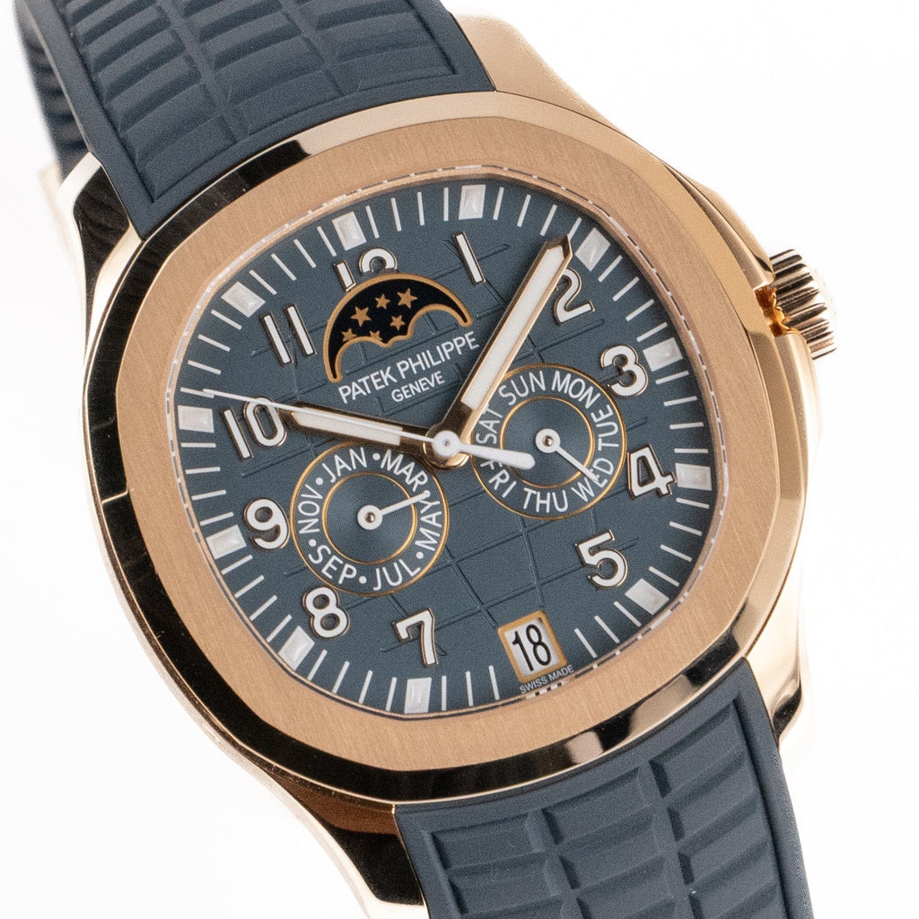 Luxury Swiss-Style Watch | Perpetual Calendar Automatic Movement | Stainless Steel Case | Blue Rubber Strap