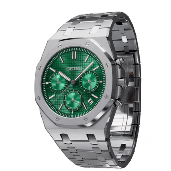 Luxury Japanese Watch | Automatic Chronograph | Green Dial with Multi-Subdials | Stainless Steel Case & Bracelet