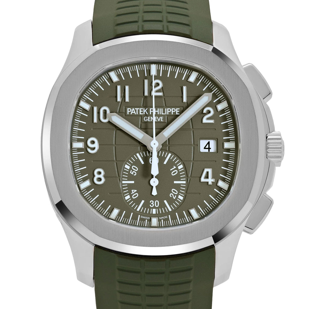 Luxury Swiss Watch | Automatic Movement | Green Dial | Stainless Steel Case | Green Rubber Strap