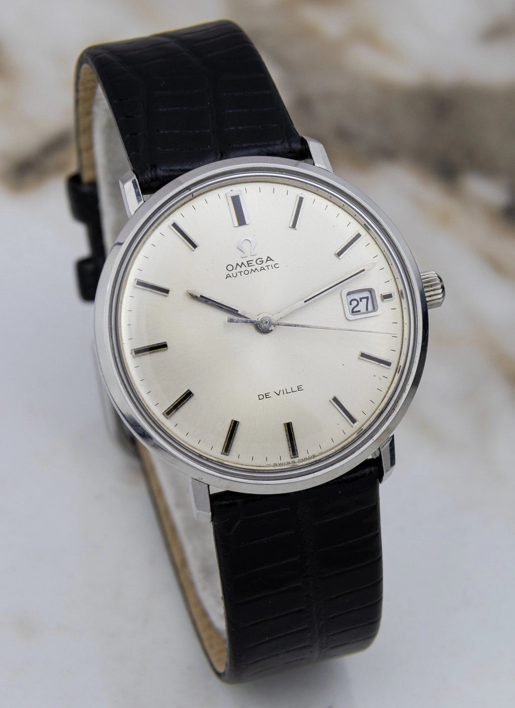 Luxury Swiss-Style Watch | Automatic Movement | Ivory Dial with Date Window | 904L Stainless Steel Case | Leather Strap