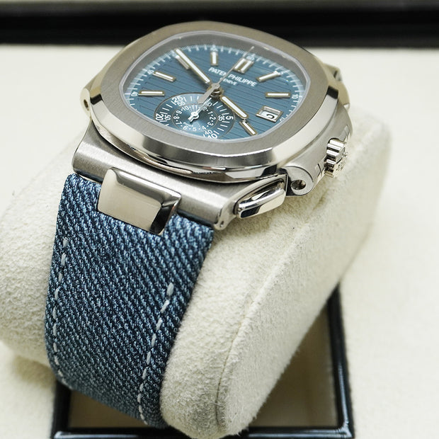 Luxury Automatic Watch | Blue Textured Dial | Stainless Steel Case | Power Reserve | Date Display | Sport Elegant Style