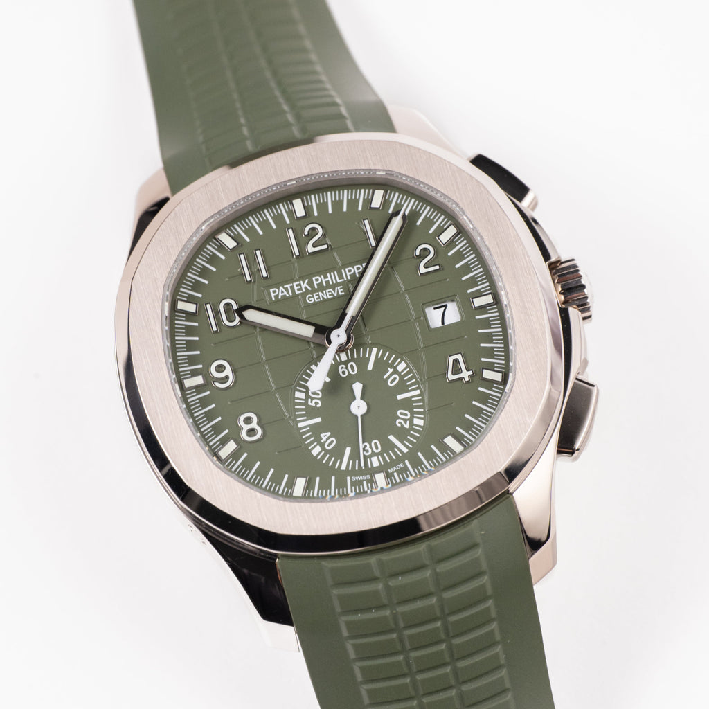 Luxury Swiss Watch | Automatic Movement | Green Dial | Stainless Steel Case | Green Rubber Strap