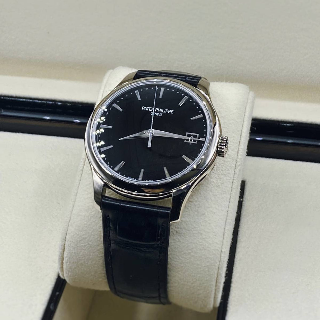 Luxury Swiss Watch | Automatic Movement | Black Dial | Stainless Steel Case | Black Leather Strap | Date Display