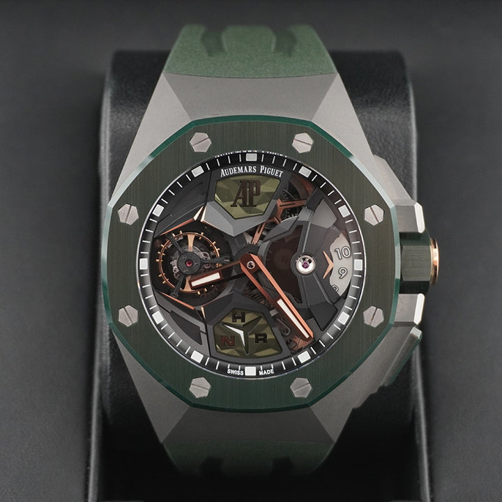 Luxury Swiss-Style Watch | Automatic Movement | Skeleton Dial with Green Accents | 904L Stainless Steel Case | Sport Rubber Strap