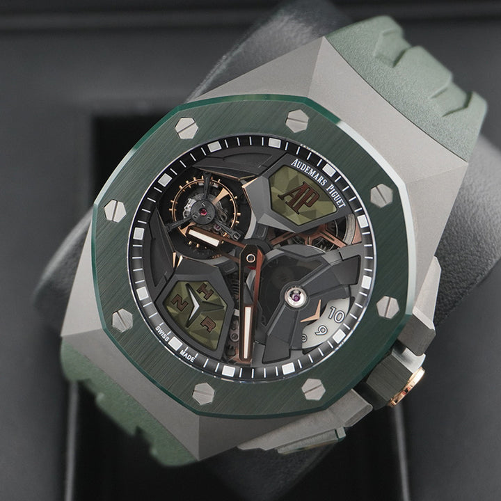 Luxury Swiss-Style Watch | Automatic Movement | Skeleton Dial with Green Accents | 904L Stainless Steel Case | Sport Rubber Strap