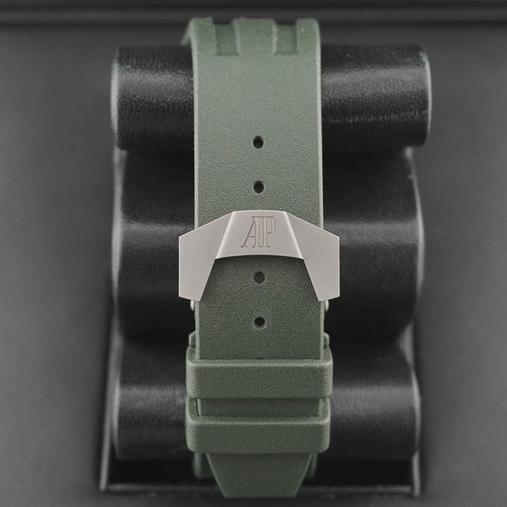 Luxury Swiss-Style Watch | Automatic Movement | Skeleton Dial with Green Accents | 904L Stainless Steel Case | Sport Rubber Strap