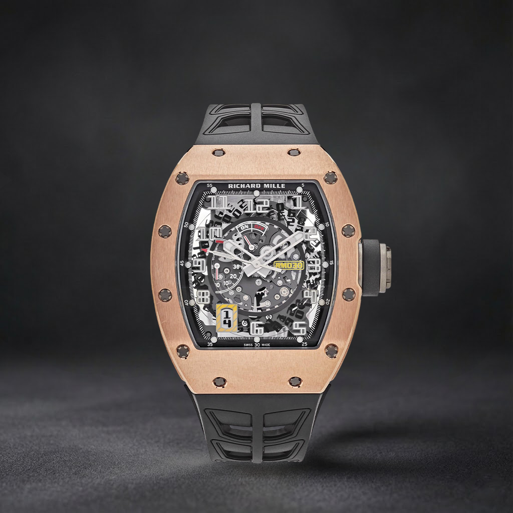 Luxury Swiss-Style Watch | Skeleton Automatic Movement | Stainless Steel Case | Black Rubber Strap | Richard Mille Design