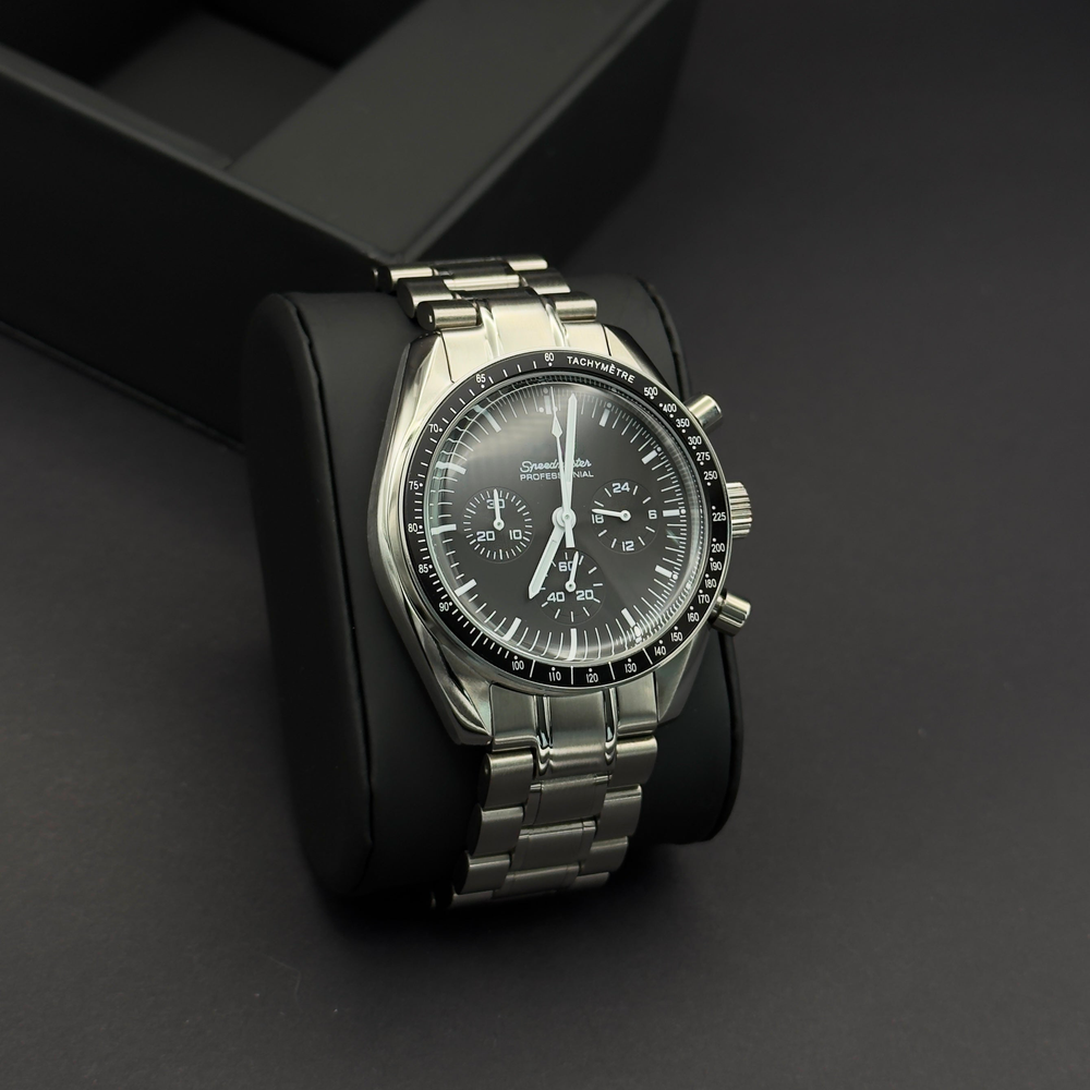 Luxury Swiss-Style Watch | Automatic Movement | Black Dial | Stainless Steel Case | Metal Bracelet