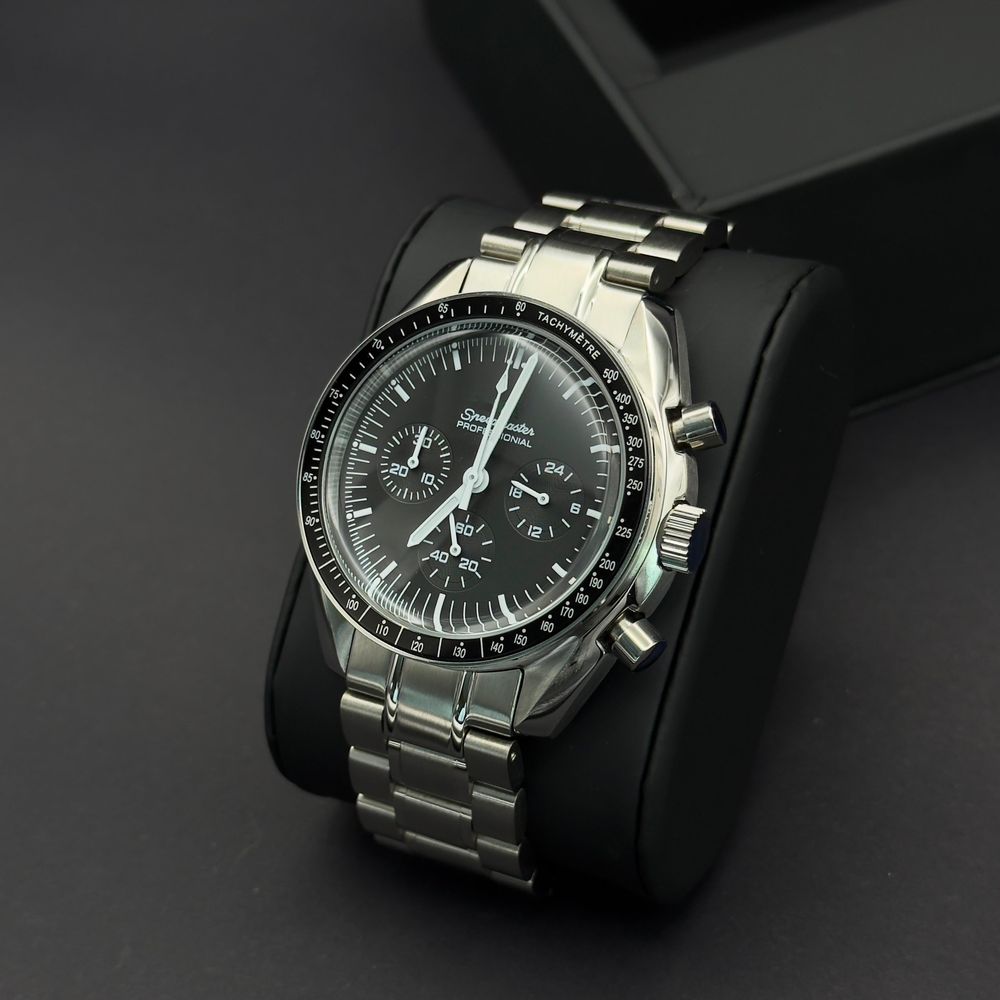 Luxury Swiss-Style Watch | Automatic Movement | Black Dial | Stainless Steel Case | Metal Bracelet
