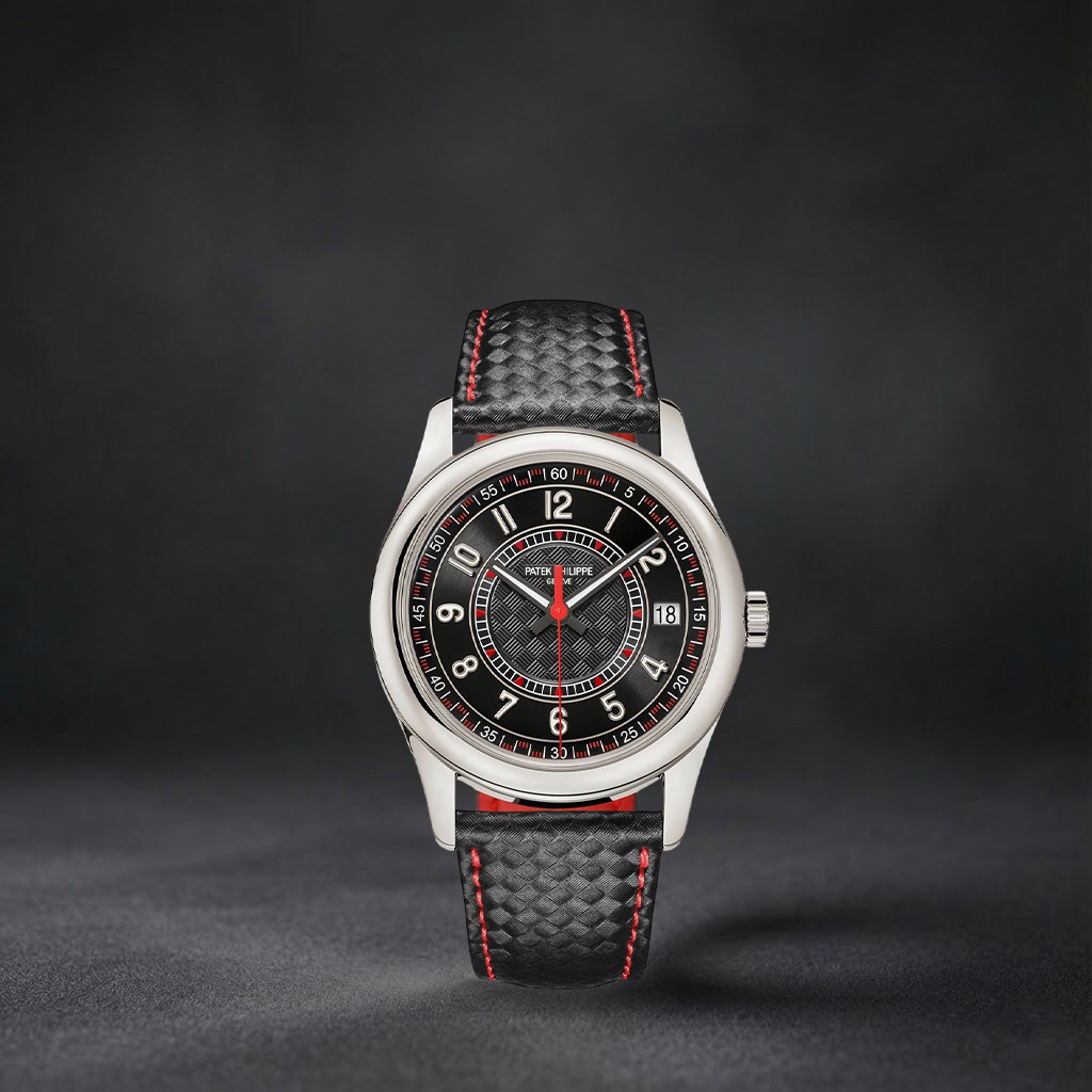 Luxury Swiss Watch | Automatic Movement | Black Textured Dial | Stainless Steel Case | Black Leather Strap | Date Display