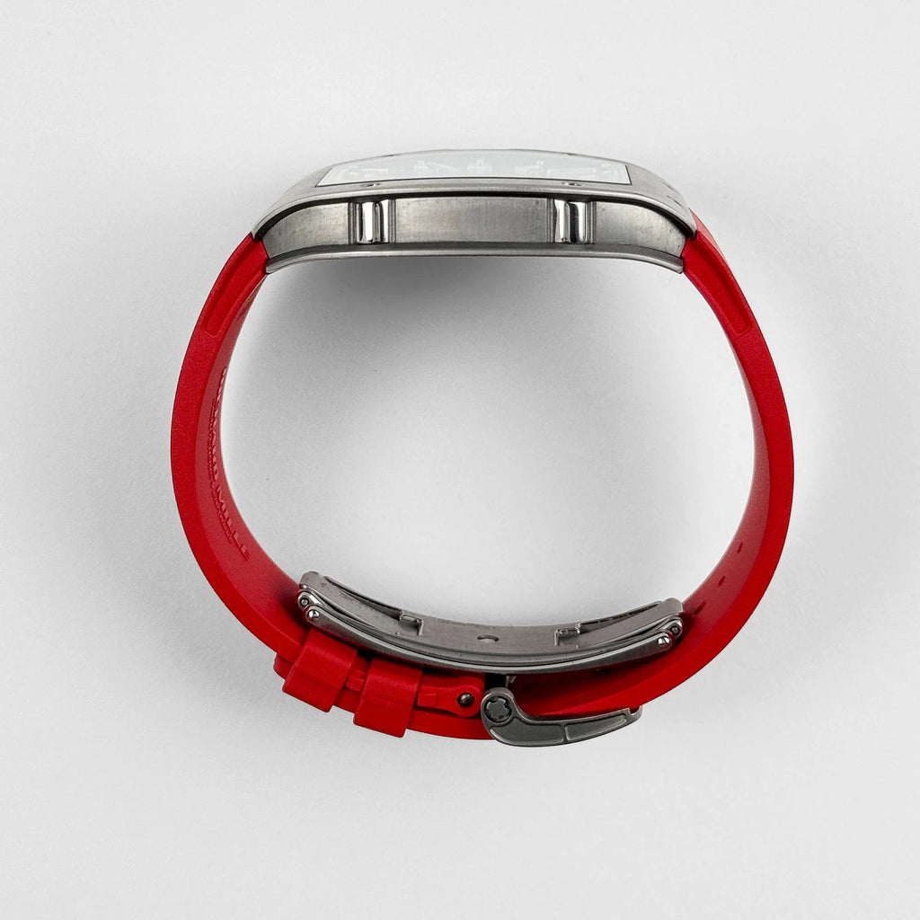 Luxury Swiss-Style Watch | Skeleton Automatic Movement | Stainless Steel Case | Red Rubber Strap | Richard Mille Design