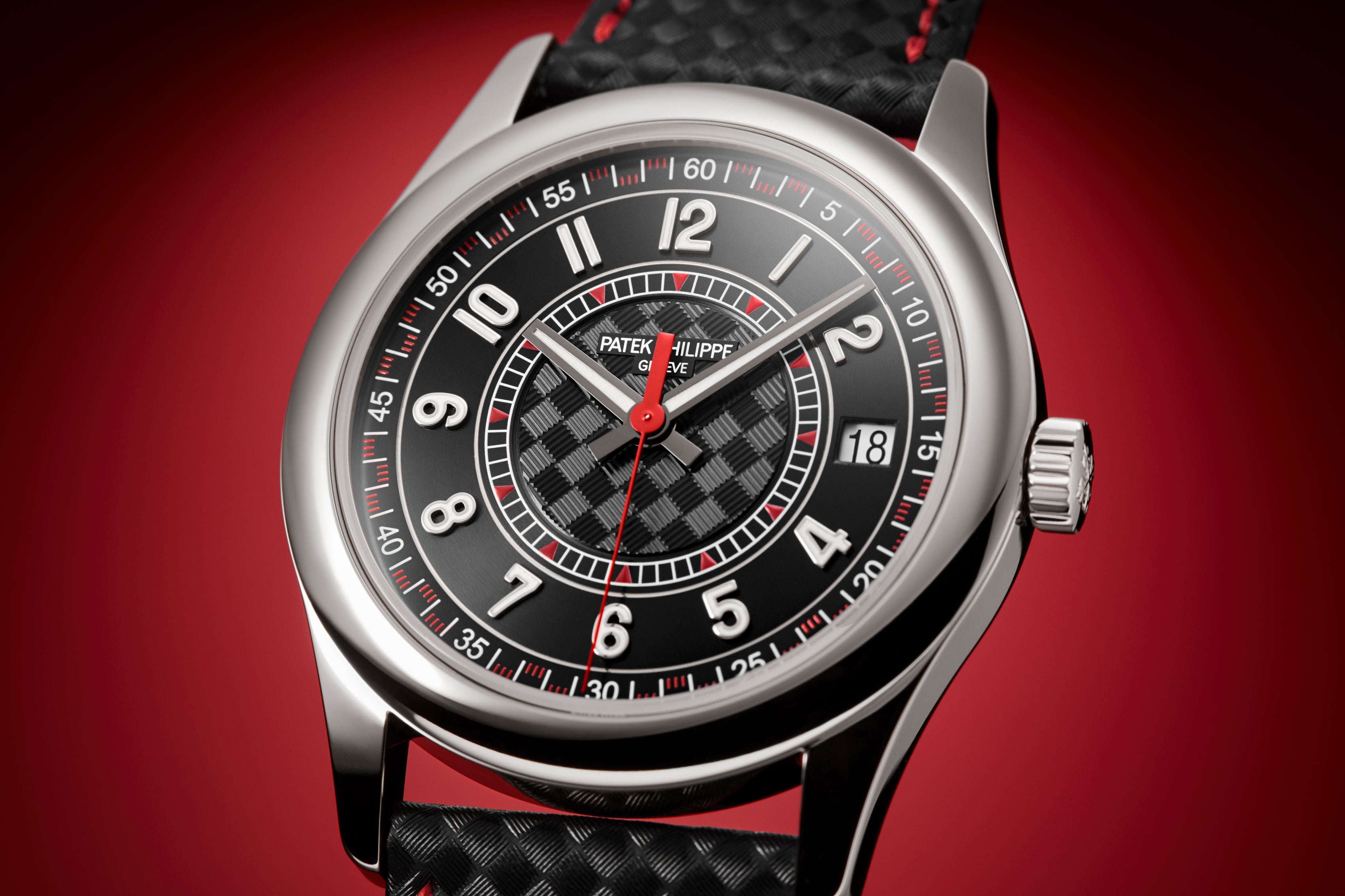 Luxury Swiss Watch | Automatic Movement | Black Textured Dial | Stainless Steel Case | Black Leather Strap | Date Display