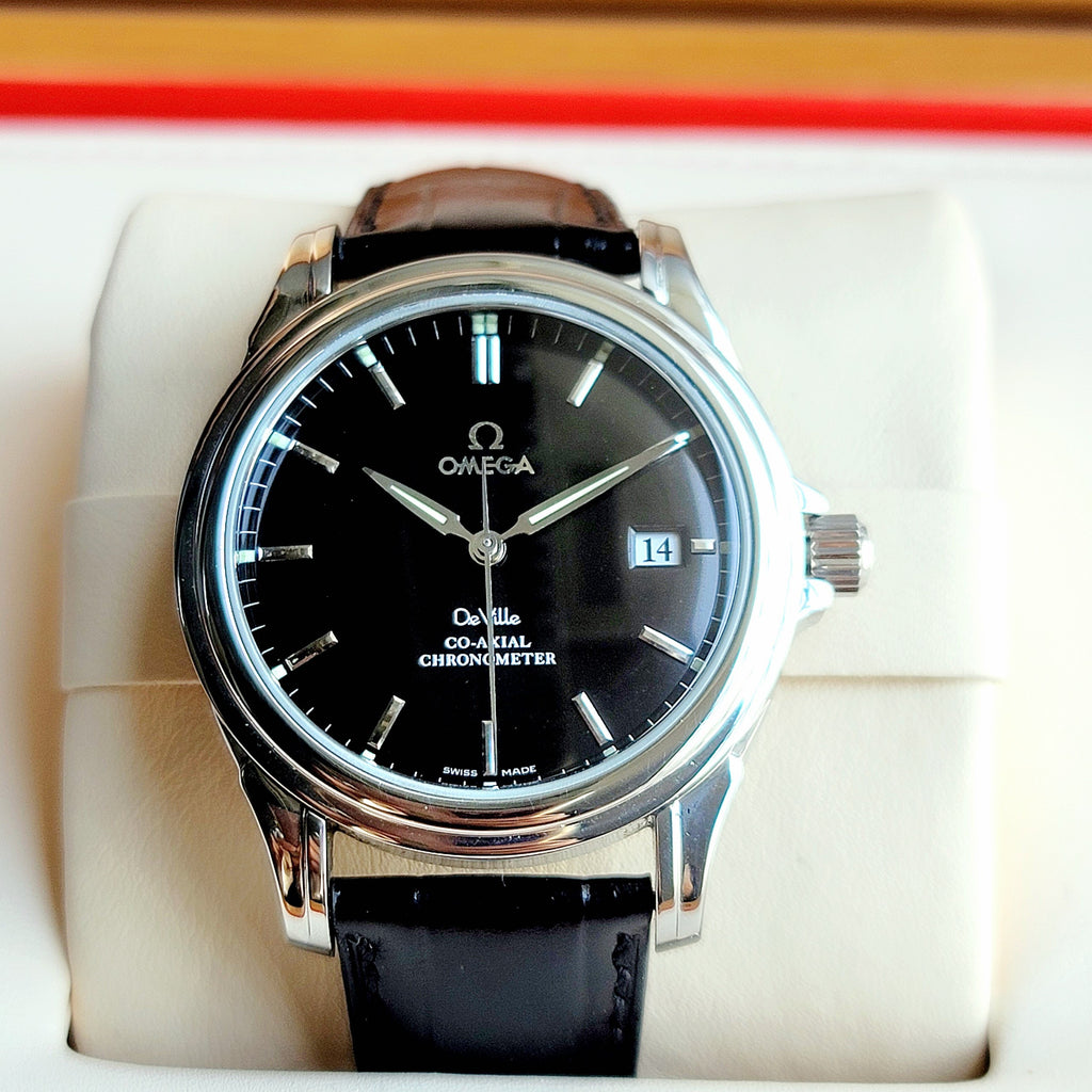 Luxury Swiss-Style Watch | Automatic Movement | Black Dial with Date Window | 904L Stainless Steel Case | Leather Strap