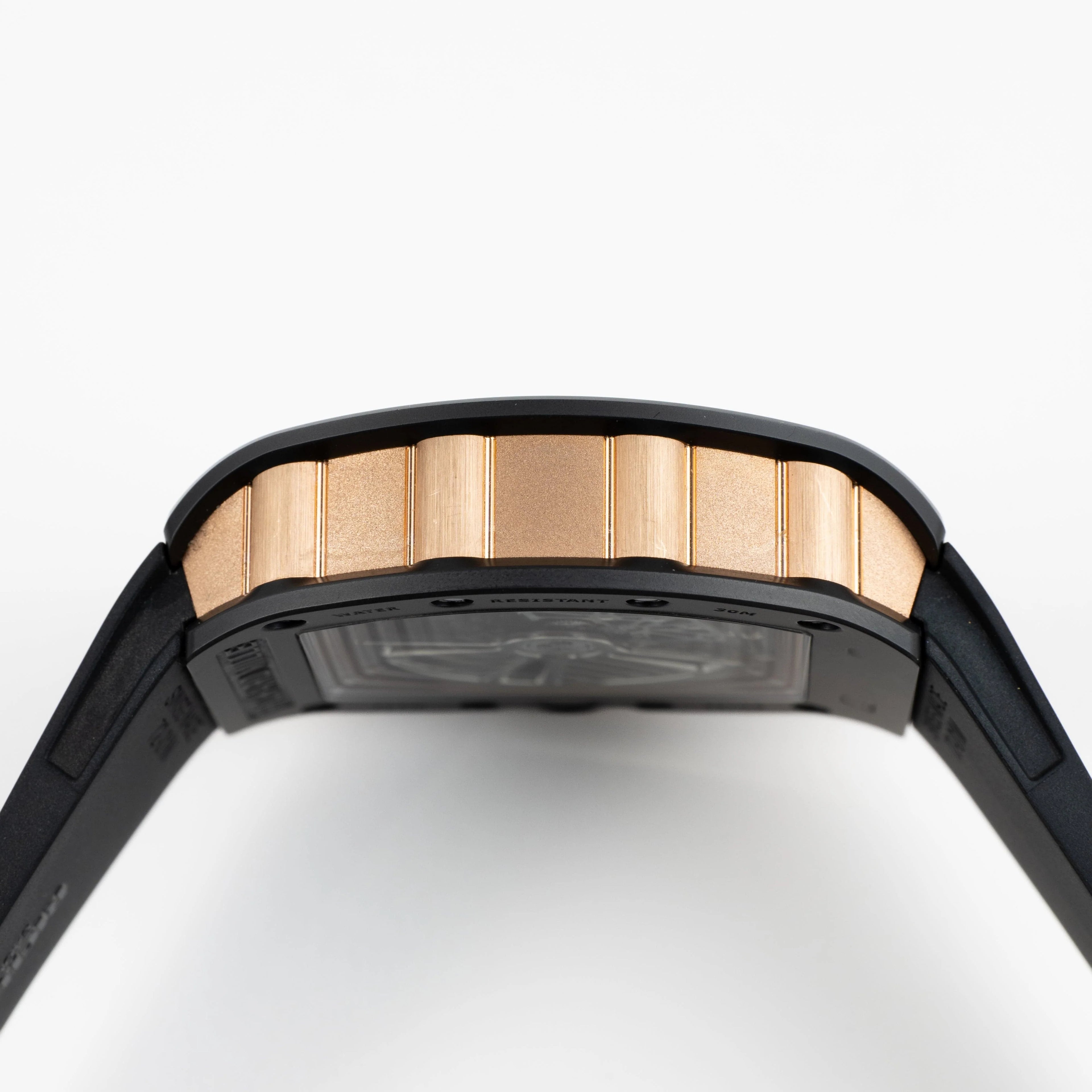 Luxury Swiss-Style Watch | Chronograph Automatic Movement | Stainless Steel Case | Black Rubber Strap | Richard Mille Design