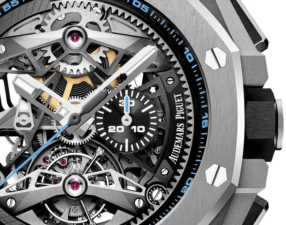 Luxury Swiss-Style Watch | Automatic Chronograph | Skeleton Dial with Blue Accents | 904L Stainless Steel Case | Sport Rubber Strap