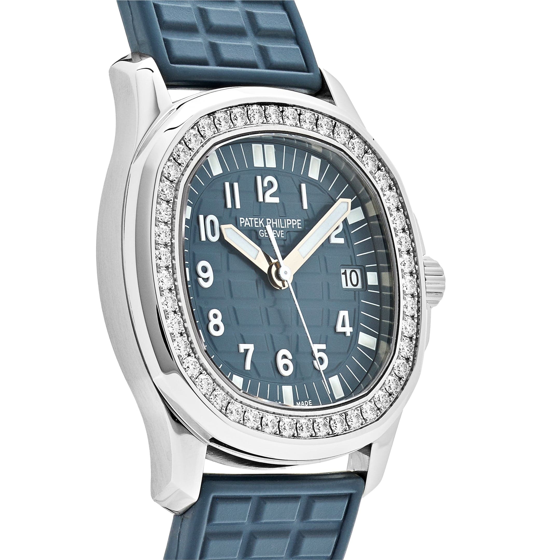 Luxury Swiss-Style Watch | Automatic Movement | Ice Blue Textured Dial | Stainless Steel Case | Blue Rubber Strap | Sport Elegance Design