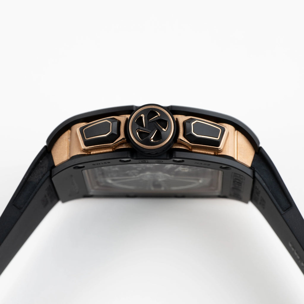 Luxury Swiss-Style Watch | Chronograph Automatic Movement | Stainless Steel Case | Black Rubber Strap | Richard Mille Design