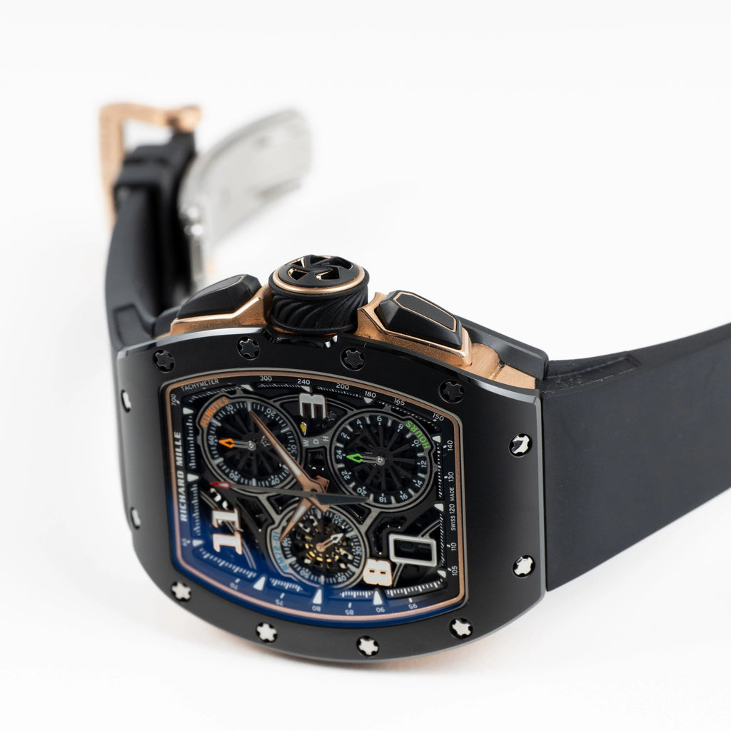 Luxury Swiss-Style Watch | Chronograph Automatic Movement | Stainless Steel Case | Black Rubber Strap | Richard Mille Design