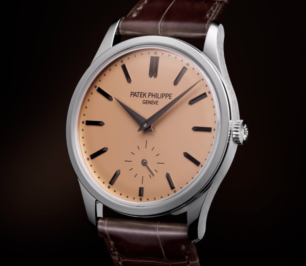 Luxury Swiss Watch | Automatic Movement | Salmon Dial | Stainless Steel Case | Brown Leather Strap | Small Seconds
