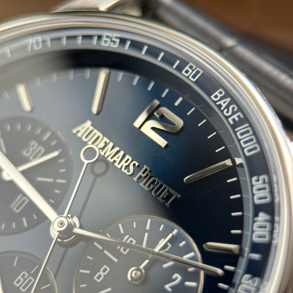 Luxury Swiss-Style Watch | Automatic Chronograph | Blue Dial with Multiple Sub-Dials | 904L Stainless Steel Case | Leather Strap