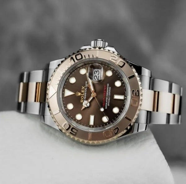 Luxury Swiss Watch | Yacht-Master | Automatic | Brown Dial |  904L Stainless Steel Bracelet | Rotatable Bezel