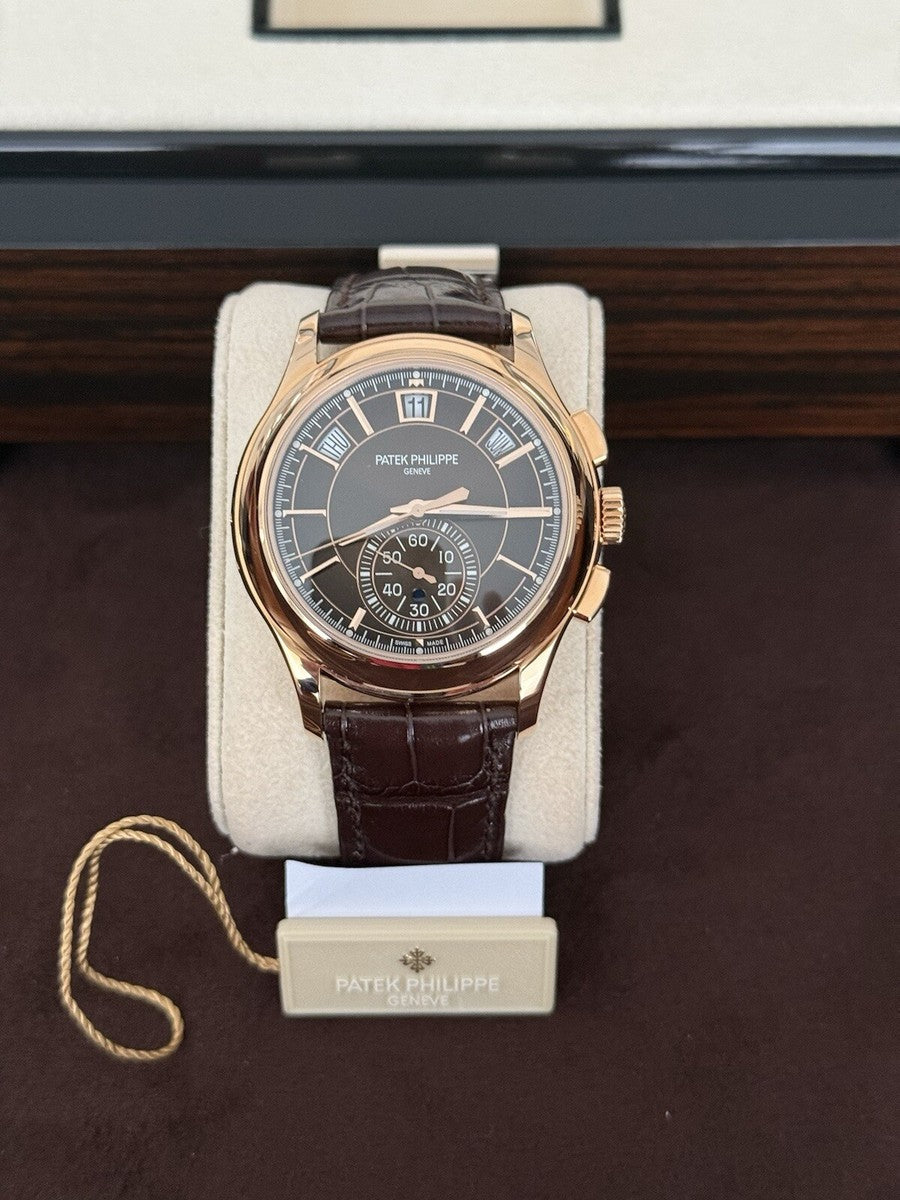 Luxury Swiss Watch | Automatic Chronograph | Brown Dial | Case Stainless Steel | Black Leather Strap | Calendar Display