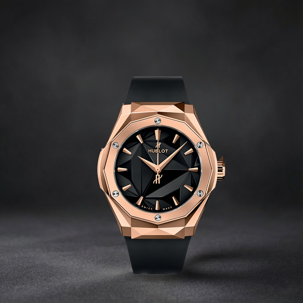 Luxury Swiss Watch | Automatic | Black Faceted Dial | 904L Stainless Stee Case | Black Rubber Strap | Modern Sport Design