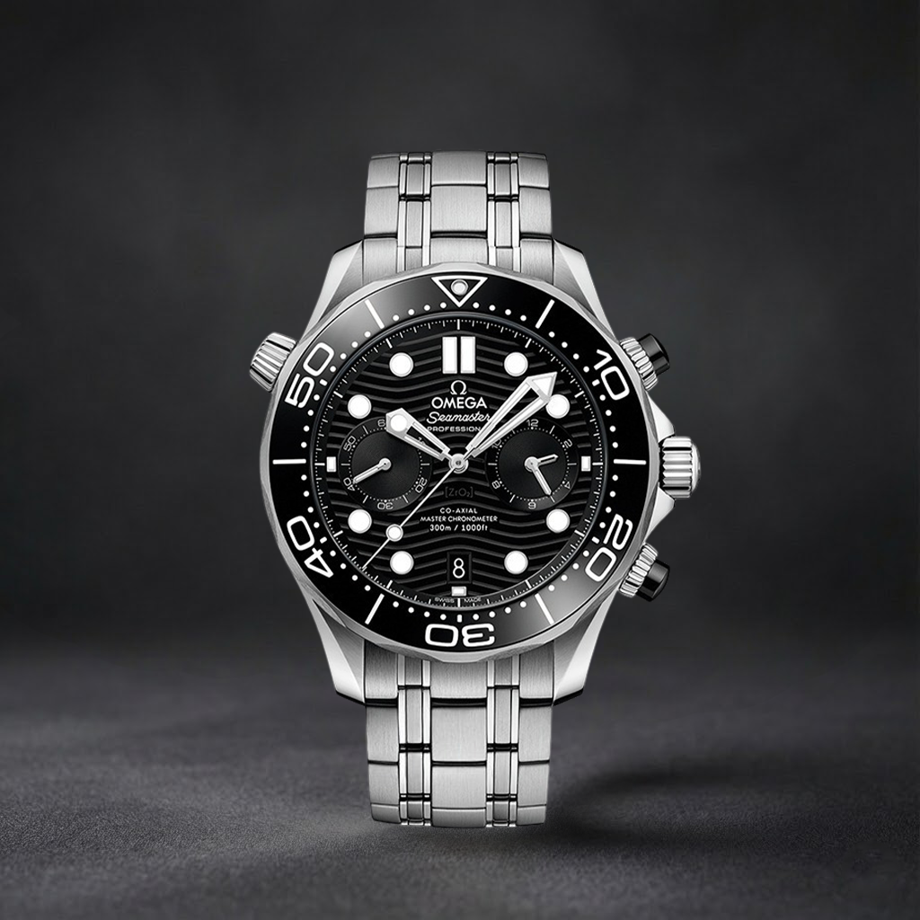 Swiss Luxury Watch | Automatic Watch |Black Dial Diver Design | 904L Stainless Steel Bracelet | Rotating Bezel