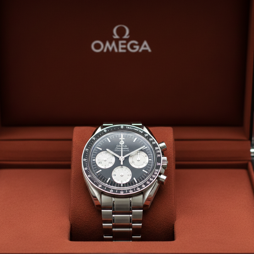 Luxury Swiss Watches | Automatic Watch | Black Dial Panda Design | 904L Stainless Steel Bracelet | Tachymeter Bezel