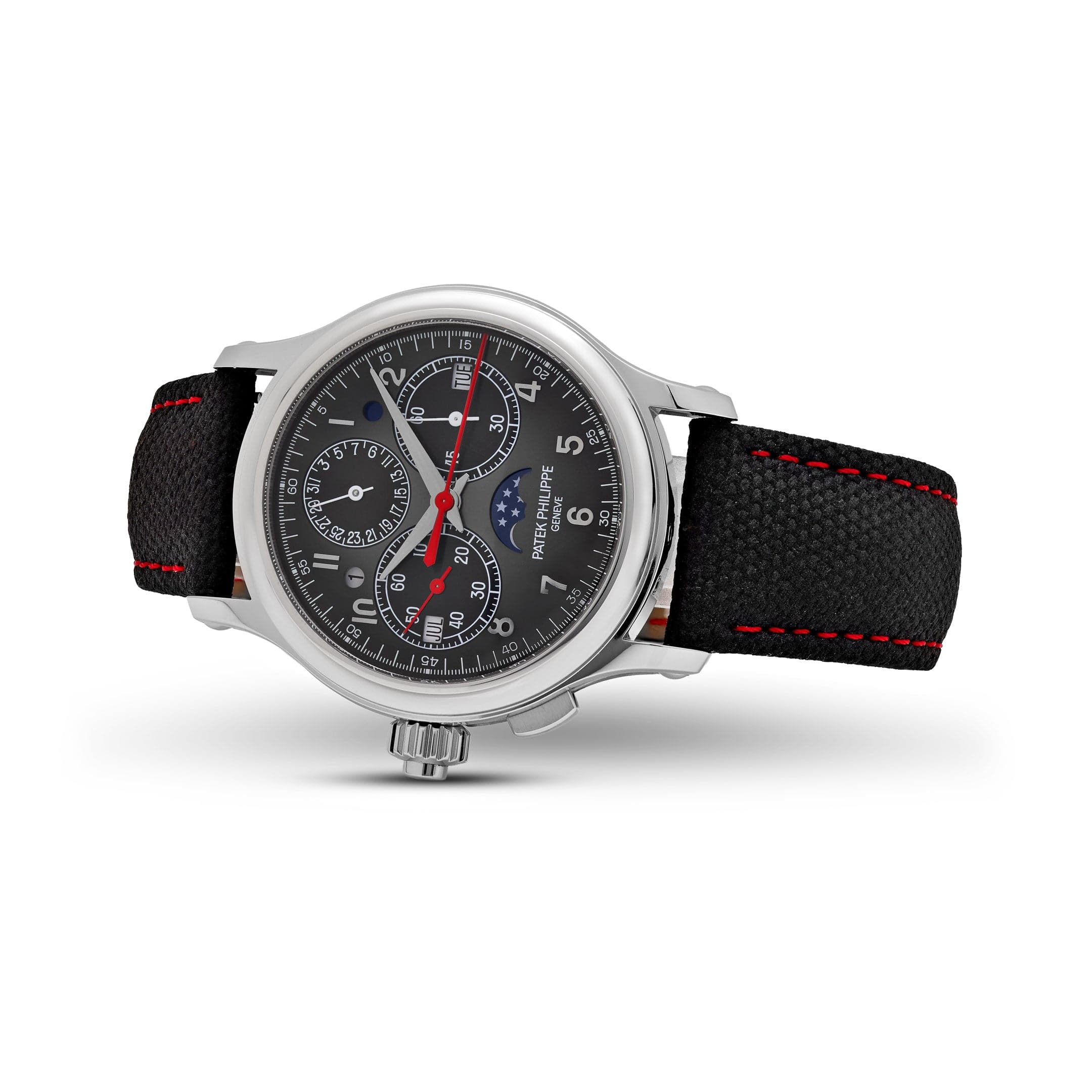 Luxury Swiss Style Watch | Automatic Chronograph | Black Dial | Stainless Steel Case | Black Sport Strap