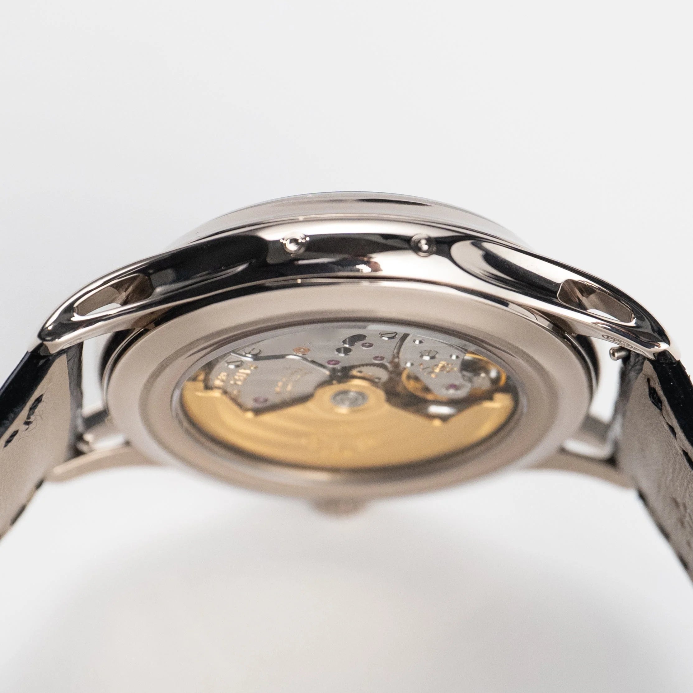 Luxury Swiss Style Watch | Automatic Chronograph | Stainless Steel Case | Black Leather Strap | Day-Date & Moonphase Display