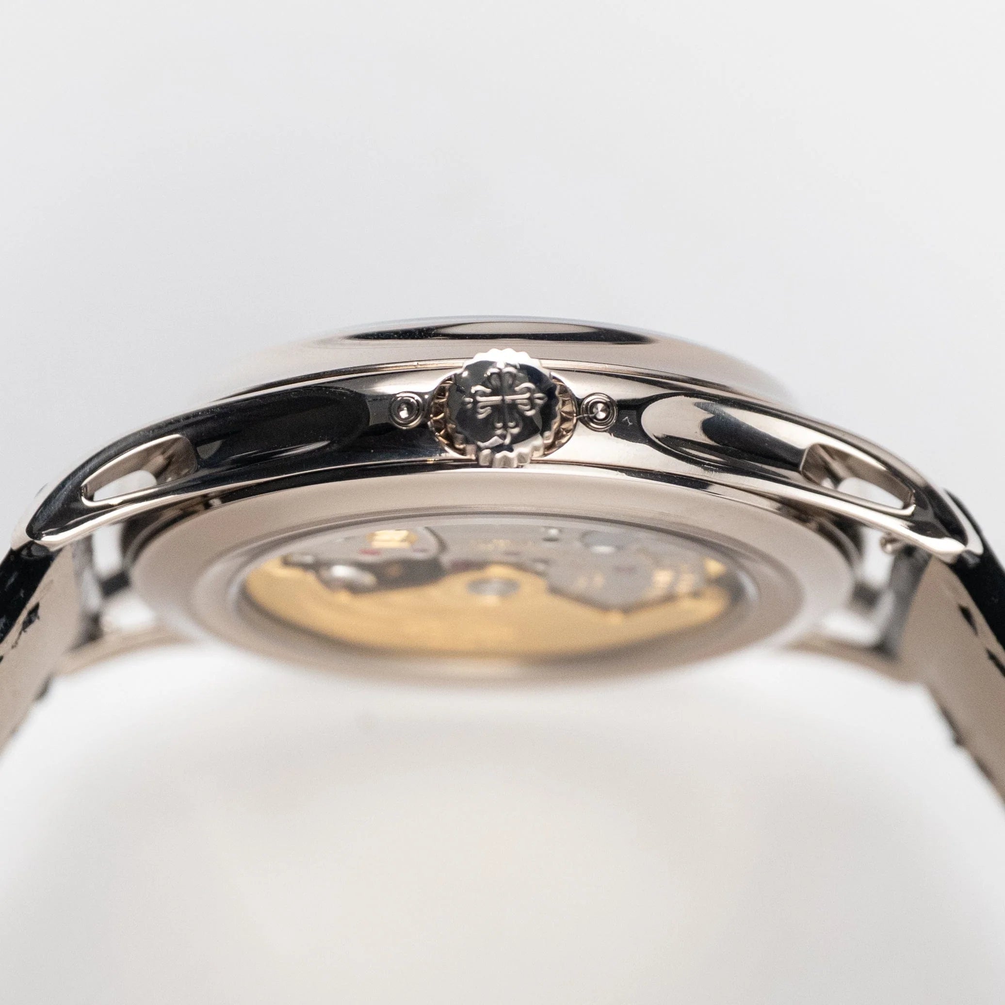 Luxury Swiss Style Watch | Automatic Chronograph | Stainless Steel Case | Black Leather Strap | Day-Date & Moonphase Display